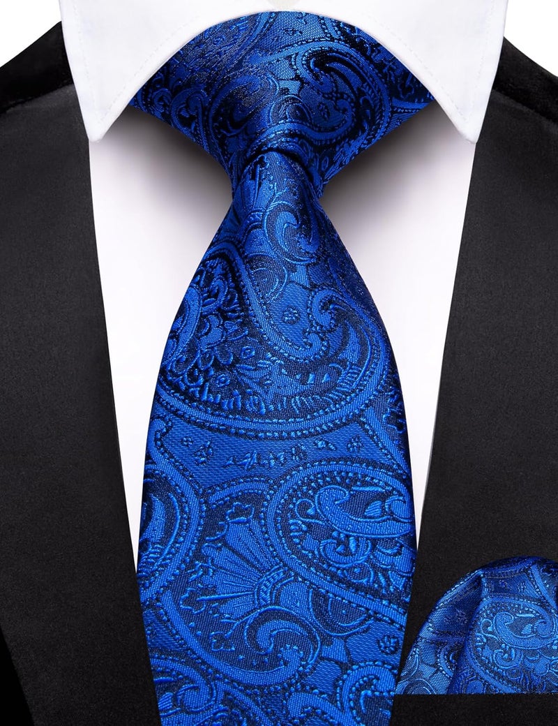 Barry.Wang Store Ties for Boys 47.2" Self-Necktie Kids and Pocket Square Set Teenager Uniform Graduation Performance Age 6-15 - Image 4